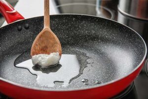 coconut oil in pan